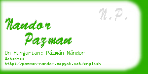 nandor pazman business card